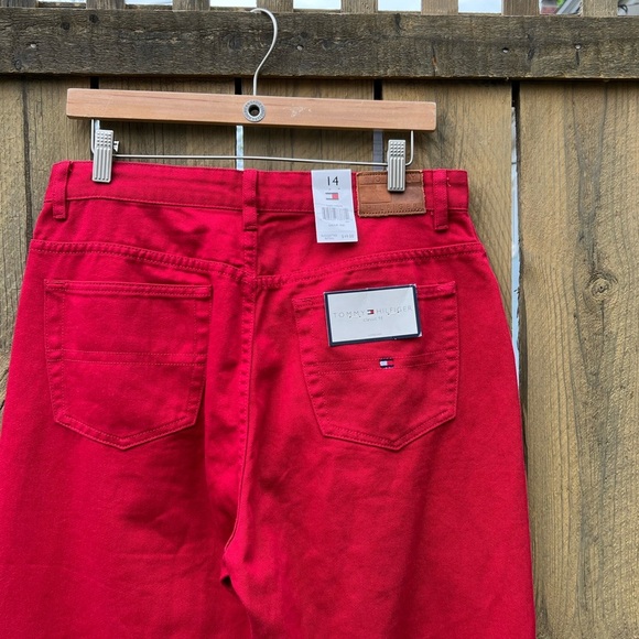 NWT Vintage Tommy Hilfiger Red Relaxed Mom Jeans Size 14 - Picture 3 of 6
